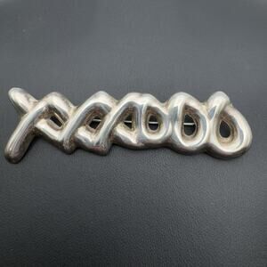 Sterling Silver Hugs Kisses Brooch Pin XXXOOO 3" 14g